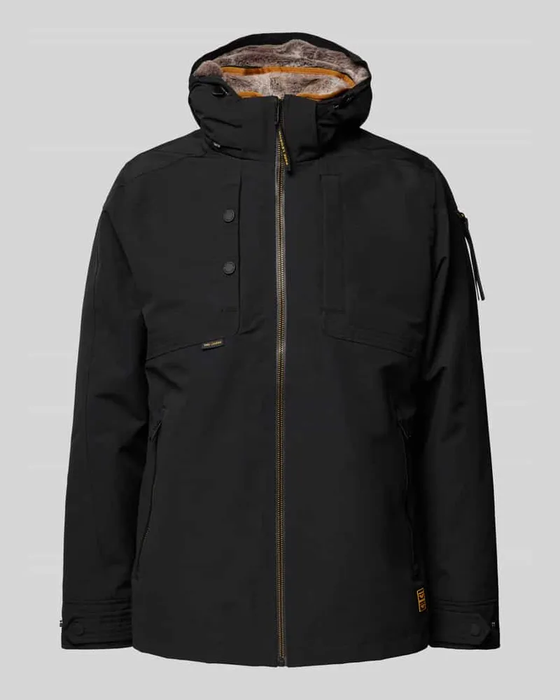 PME Legend Tapered Fit Funktionsjacke mit abnehmbarem Innenkunstfell Black