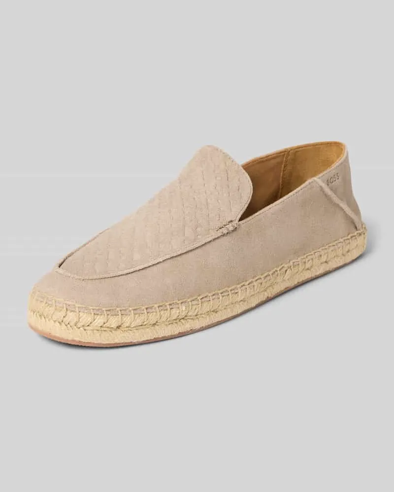 HUGO BOSS Lederloafer mit Strukturmuster Modell 'Madeira Beige