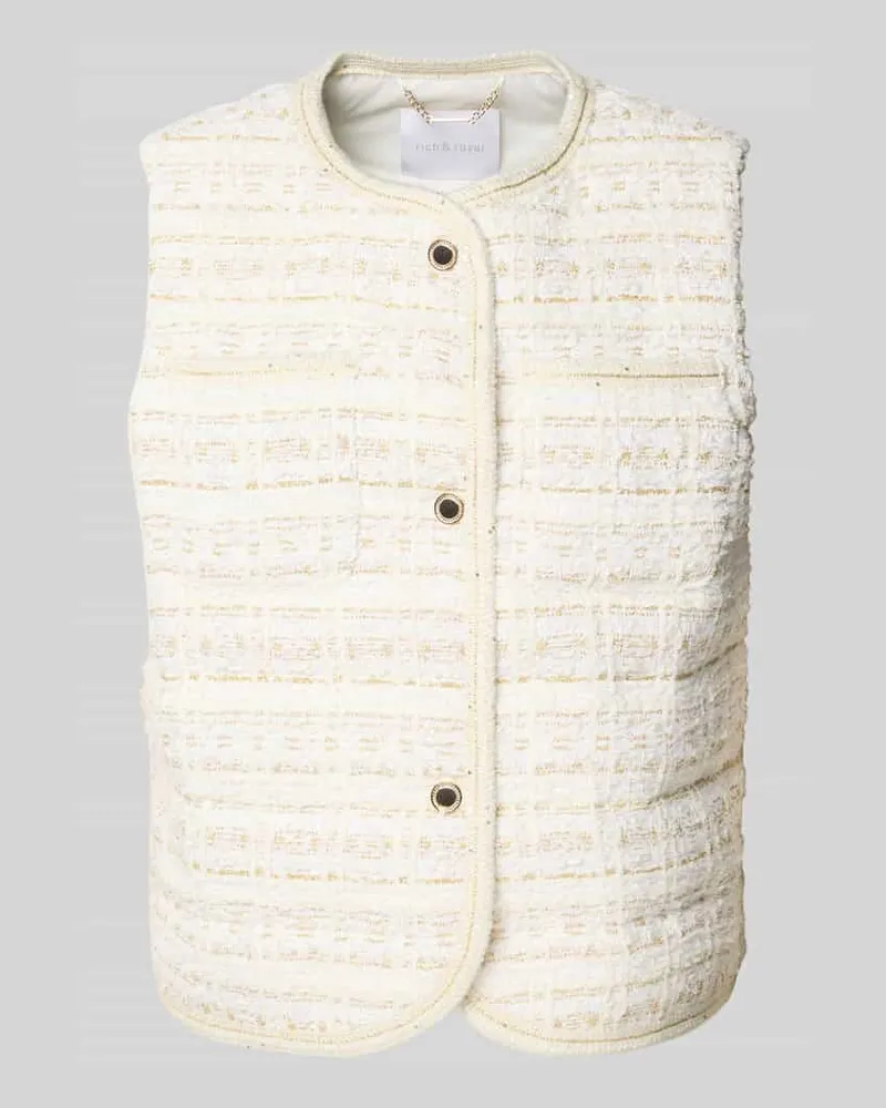 Rich&Royal Weste mit Rundhalsausschnitt Offwhite