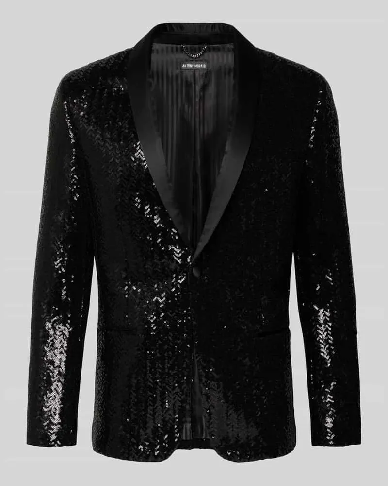 Antony Morato Slim Fit Sakko mit Pailletten Modell 'ROXANNE Black