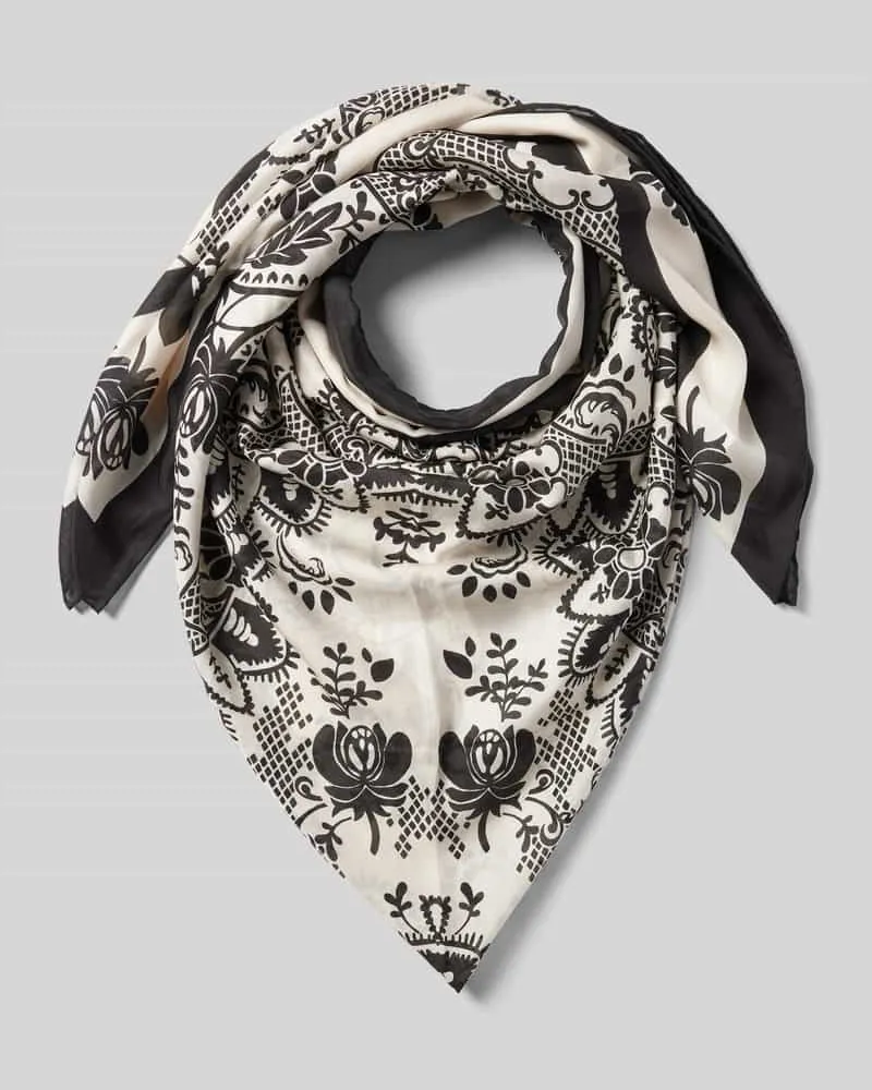Max Mara Schal aus Modal-Seide-Mix mit Label-Detail Modell 'SARONG Black