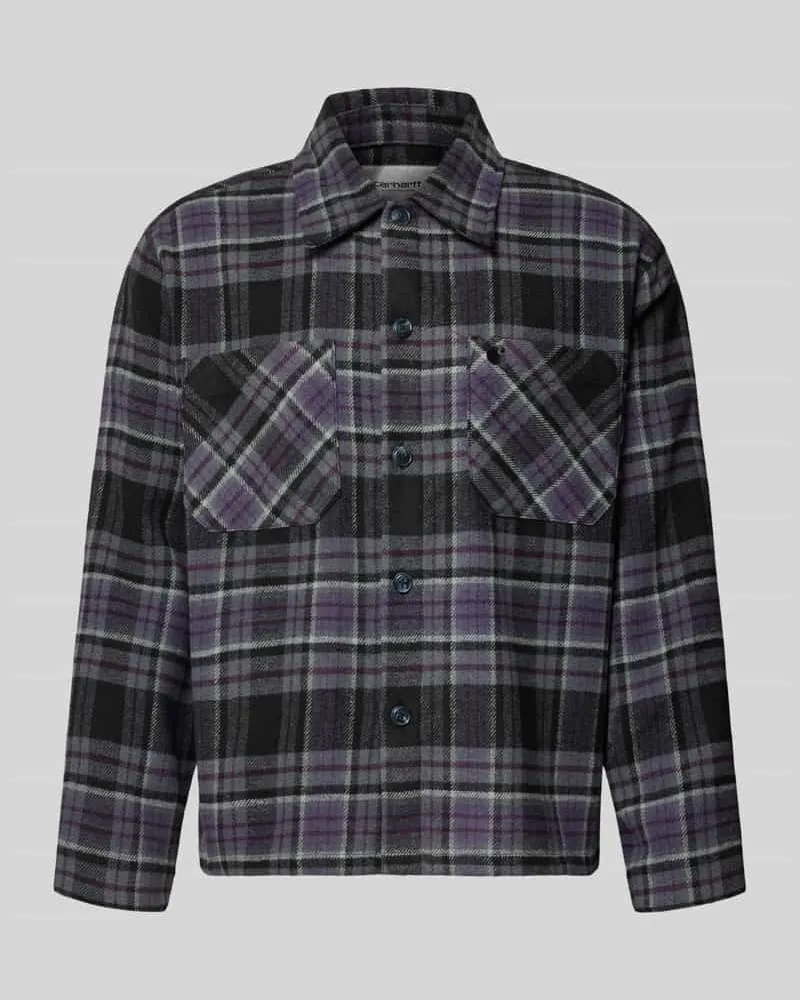 Carhartt WIP Regular Fit Freizeithemd mit Woll-Anteil und Kentkragen Black