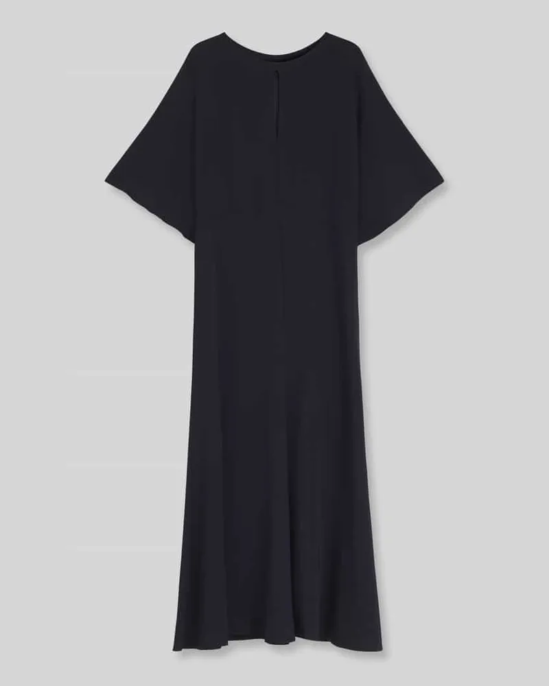 HUGO BOSS Midikleid mit Schlüsselloch-Ausschnitt Marine
