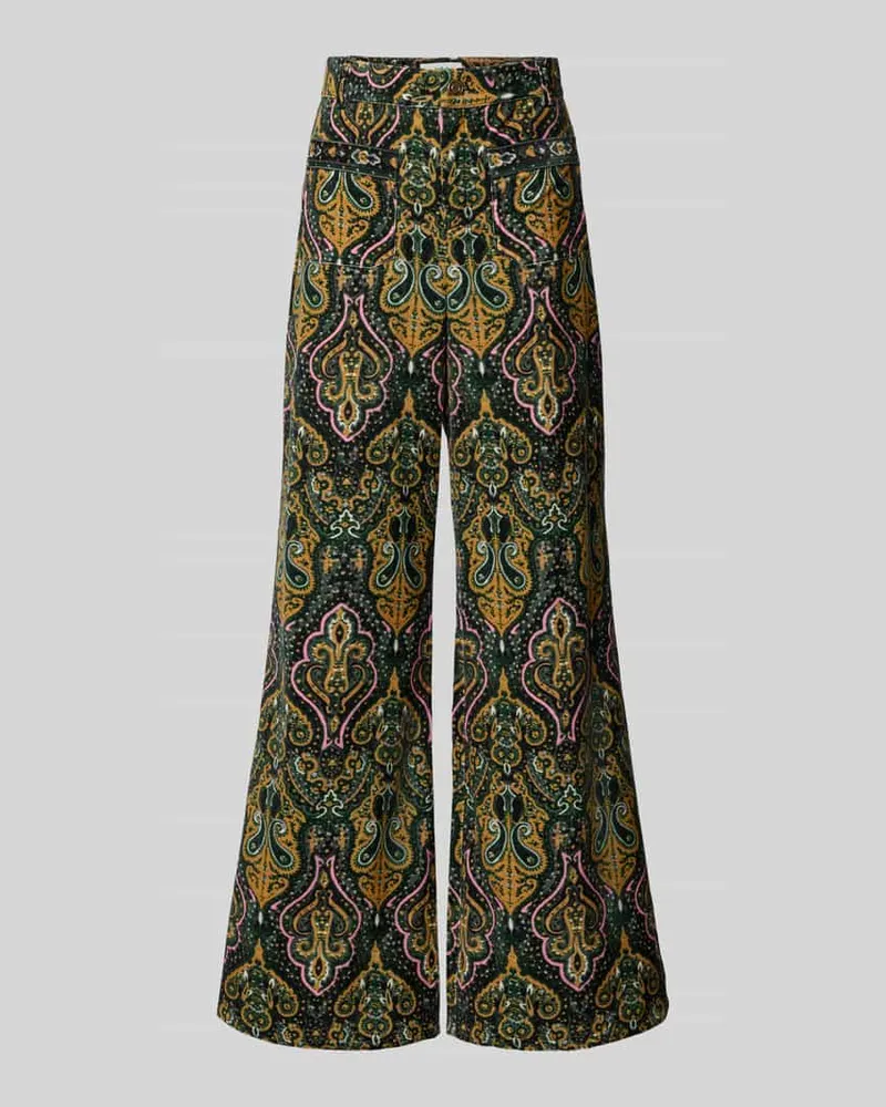 ba&sh Flared Cut Hose im Allover-Look Hellbraun