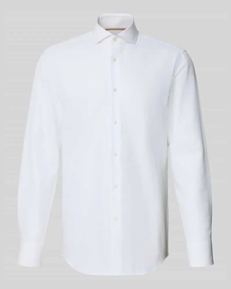 HUGO BOSS Slim Fit Businesshemd in Premiumqualität Modell 'HANK Weiss
