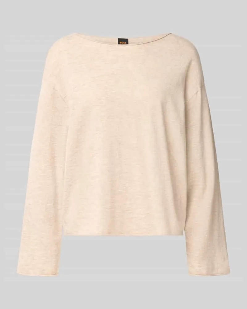HUGO BOSS Regular Fit Pullover aus Kaschmir-Schurwoll-Mix Modell 'C_Faprosa Sand