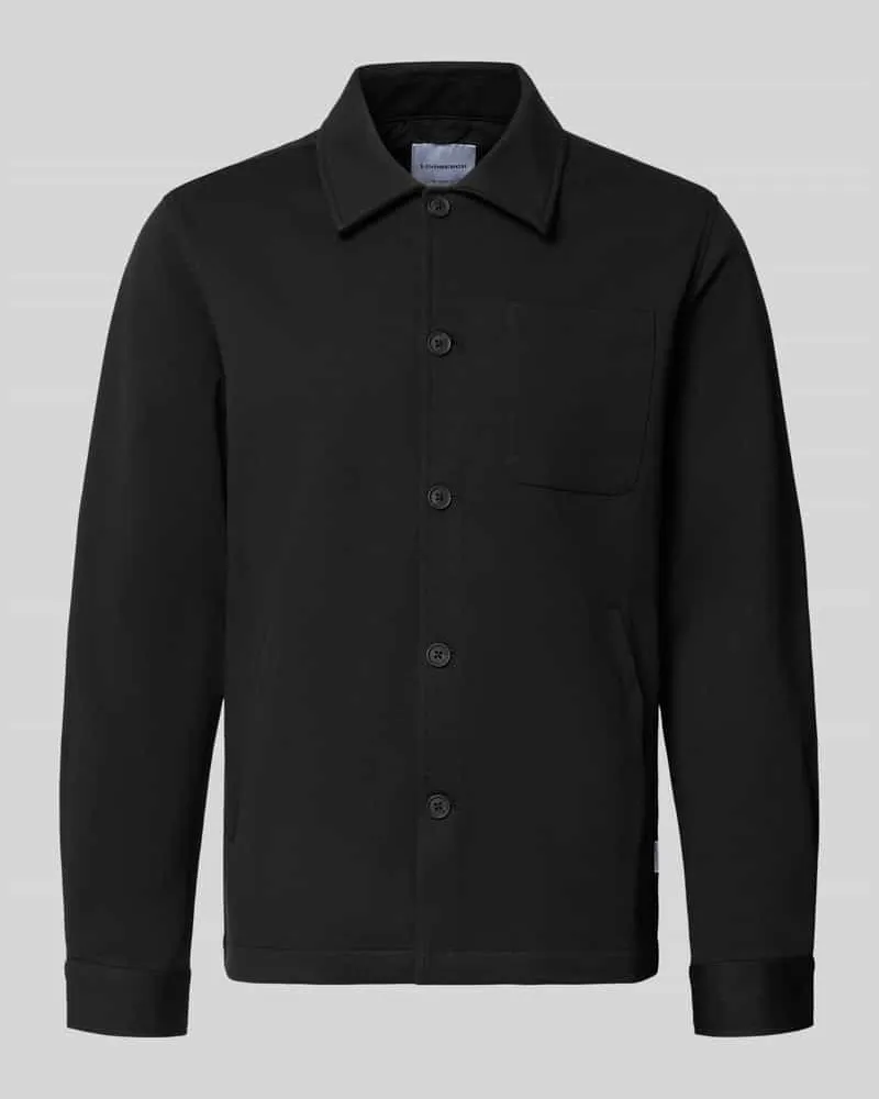 Lindbergh Slim Fit Hemdjacke mit Viskose-Anteil Black