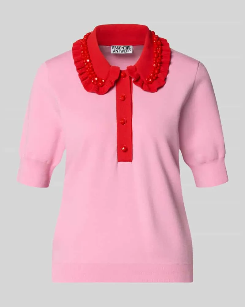 Essentiel Regular Fit Pullover aus Viskose-Mix Modell 'JEWELRY Rosa