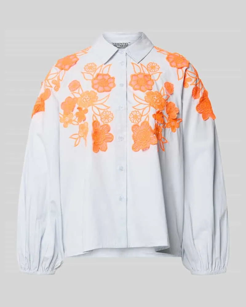 Essentiel Boxy Fit Hemdbluse aus reiner Baumwolle Modell 'JOELLA Hellblau