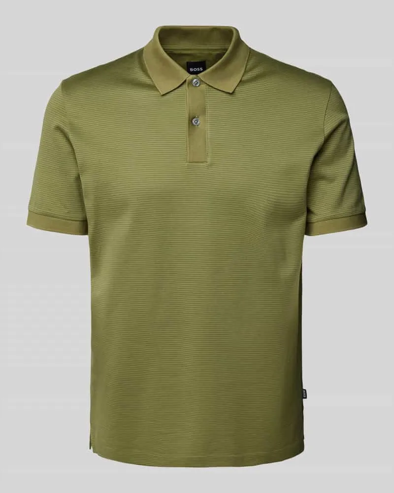 HUGO BOSS Regular Fit Poloshirt mit Label-Detail Modell 'Parlay Gruen