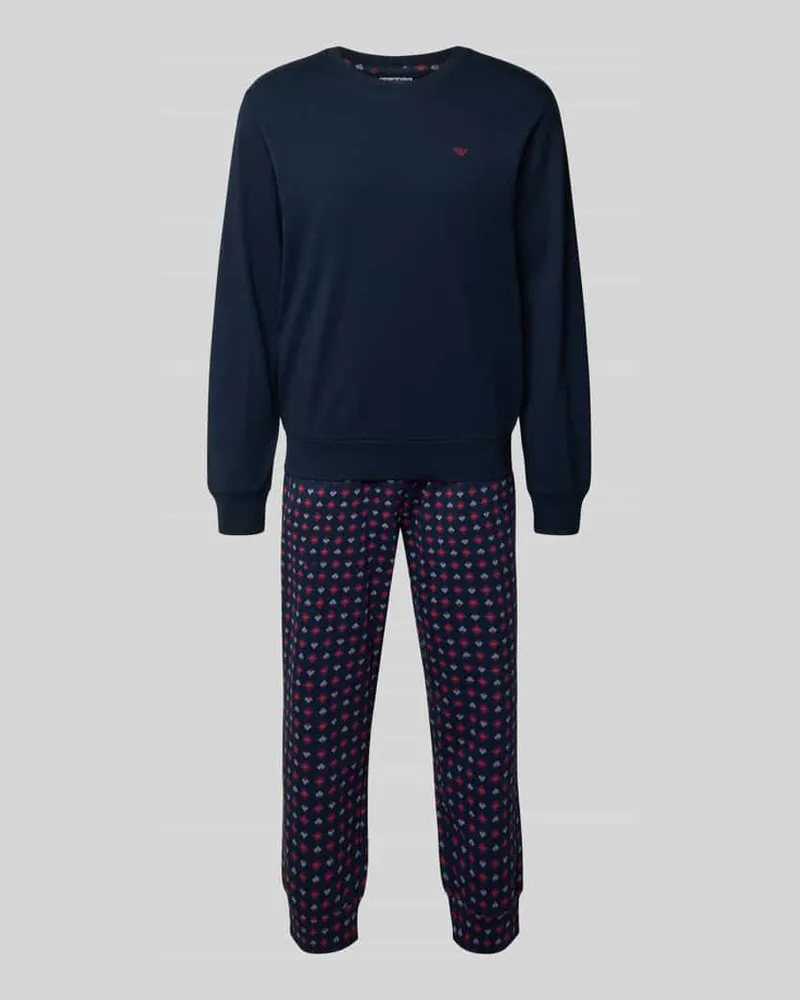 Emporio Armani Pyjama mit Logo-Stitching Marine
