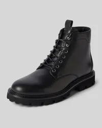 HUGO BOSS Schnürboots aus Leder mit Zugschlaufe Modell 'Juylo Black