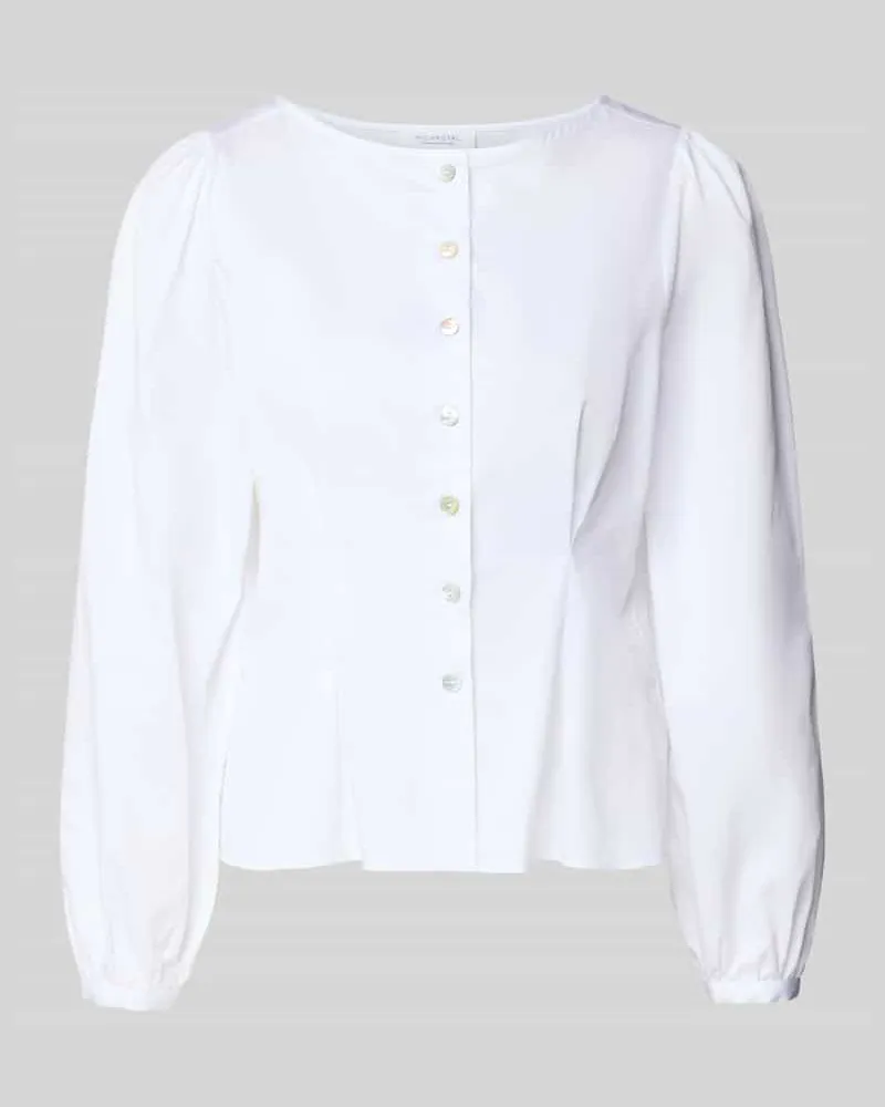 Rich&Royal Taillierte Bluse mit Rundhalsausschnitt Weiss