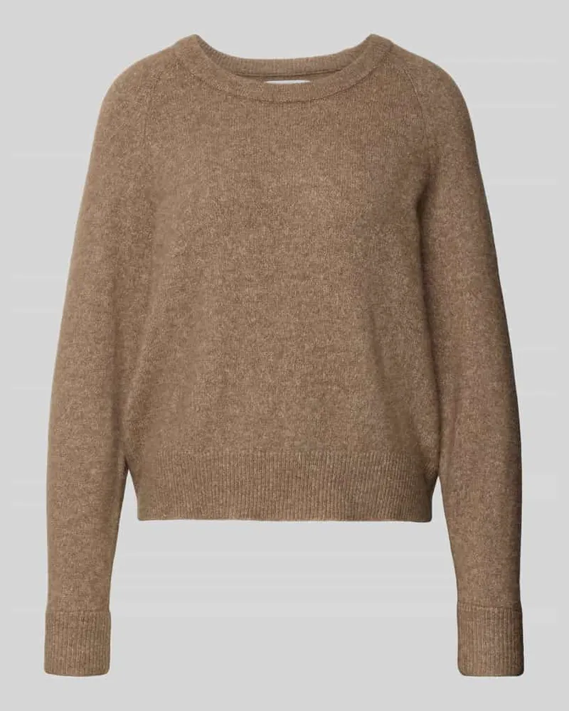 Samsøe & Samsøe Strickpullover mit gerippten Abschlüssen Cognac