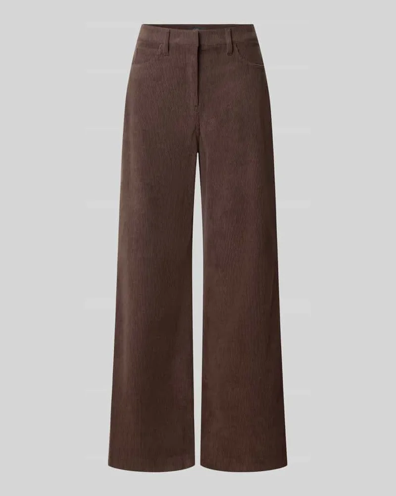 S.Oliver Regular Fit Cordhose mit weitem Bein Dunkelbraun