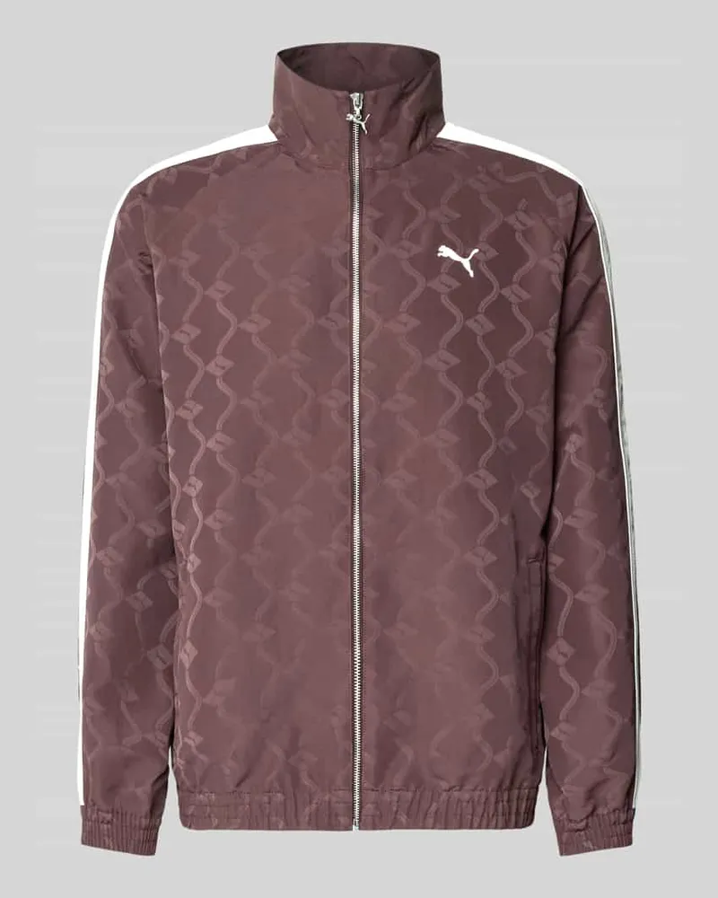 Puma Trainingsjacke mit Reißverschluss und Logo Schoko