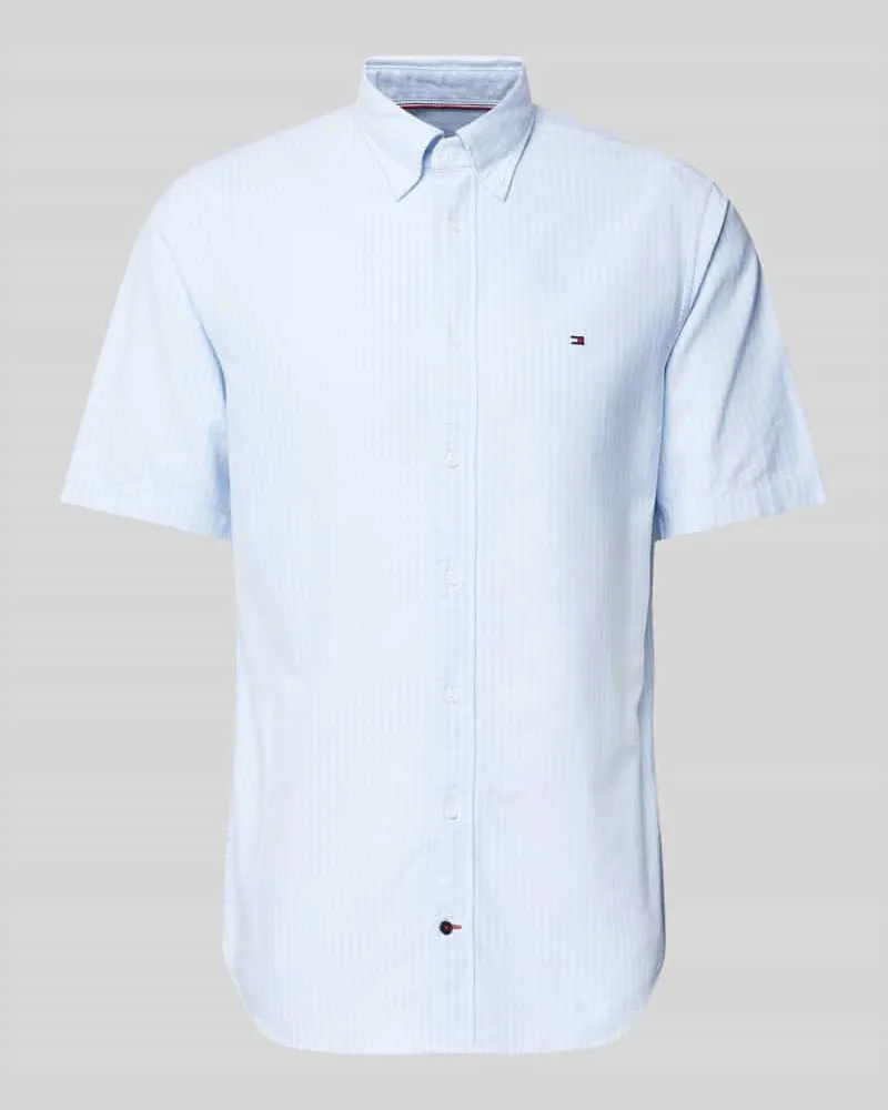 Tommy Hilfiger Regular Fit Business-Hemd mit Streifenmuster Bleu