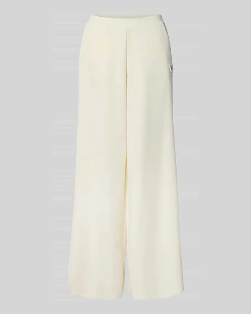 Guess Wide Leg Stoffhose mit Label-Applikation Modell 'OLYMPE Offwhite