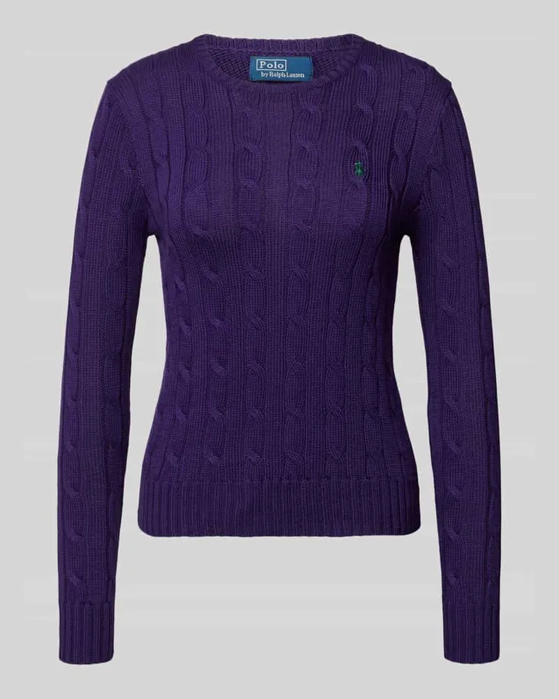 Ralph Lauren Strickpullover mit Label-Stitching Modell 'JULIANNA Lila
