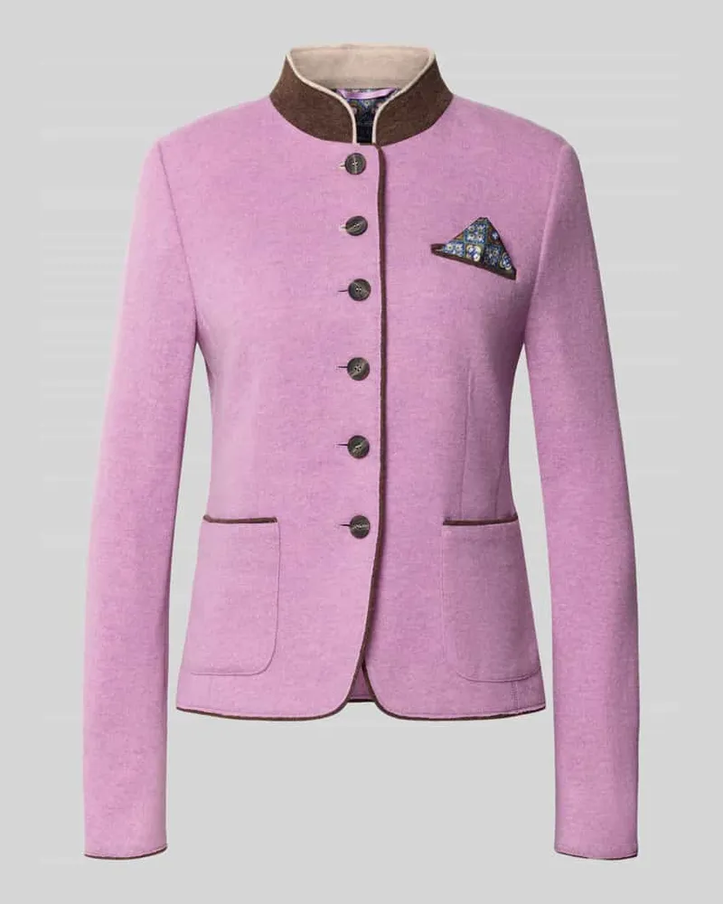White Label Blazer aus Woll-Mix mit Einstecktuch Rose