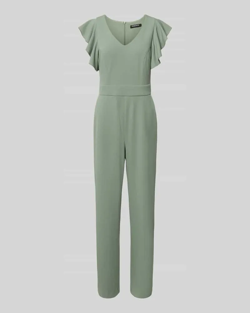 Swing Regular Fit Jumpsuit mit Rüschenbesatz Grass