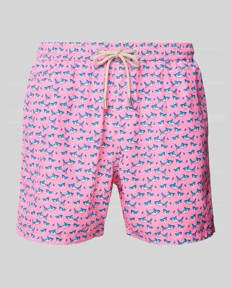 MC2 Saint Barth Badeshorts mit Allover-Motiv-Print Modell 'LIGHTING Pink