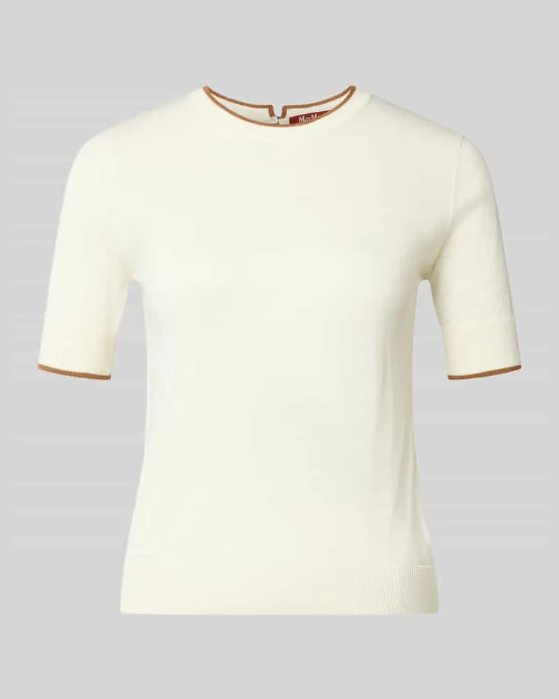 Max Mara Slim Fit Pullover aus Seiden-Mix Modell 'AGENDA Offwhite