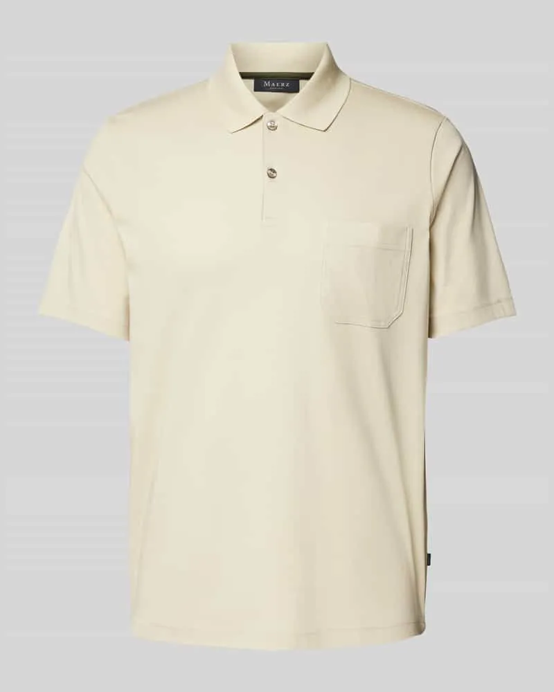 Maerz Regular Fit Poloshirt mit Brusttasche Sand