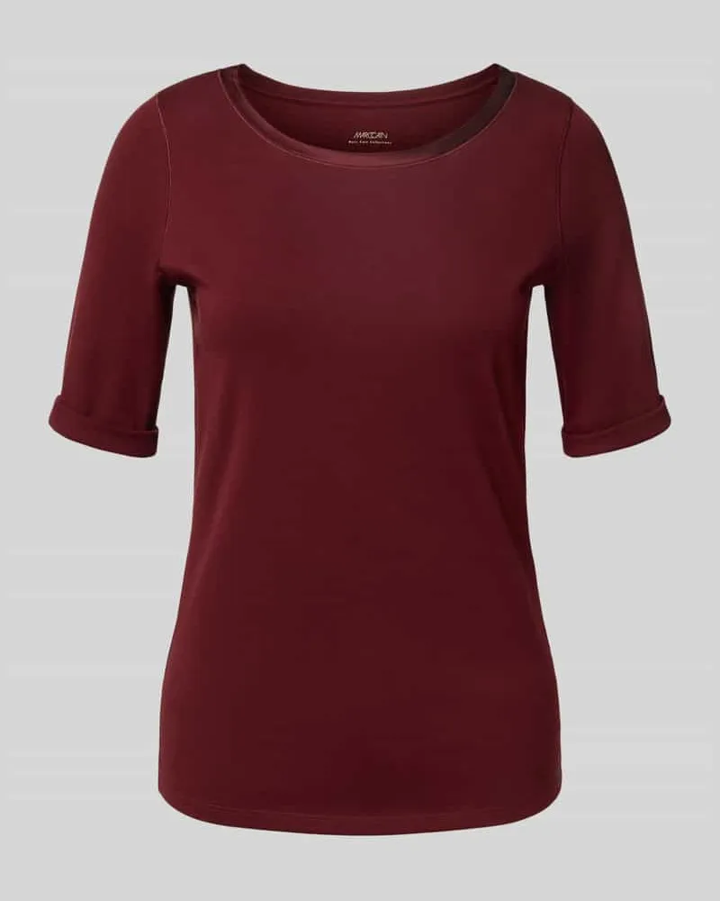 Marc Cain Regular Fit T-Shirt aus Baumwoll-Mix mit 1/2-Arm Bordeaux