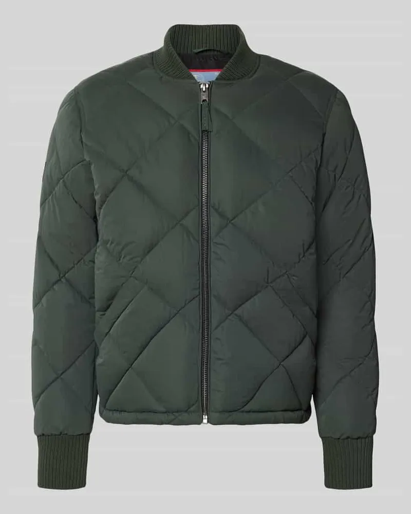 Superdry. Regular Fit Steppjacke mit Stehkragen Dunkelgruen
