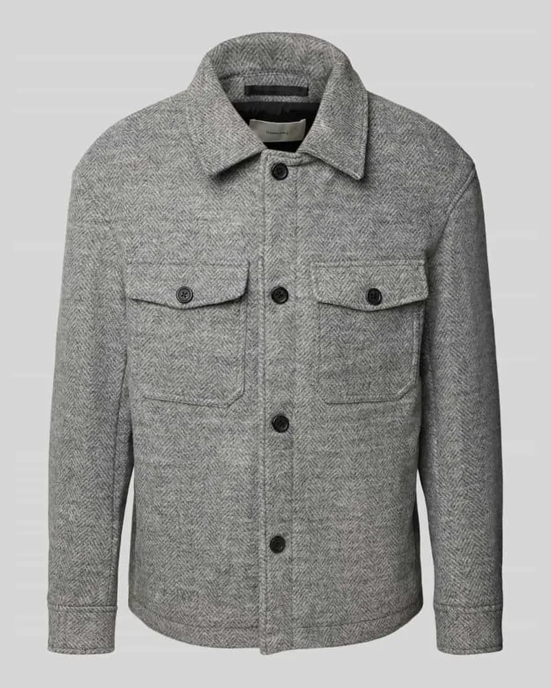 Selected Homme Regular Fit Wolljacke mit Umlegekragen Modell 'MITCH Silber