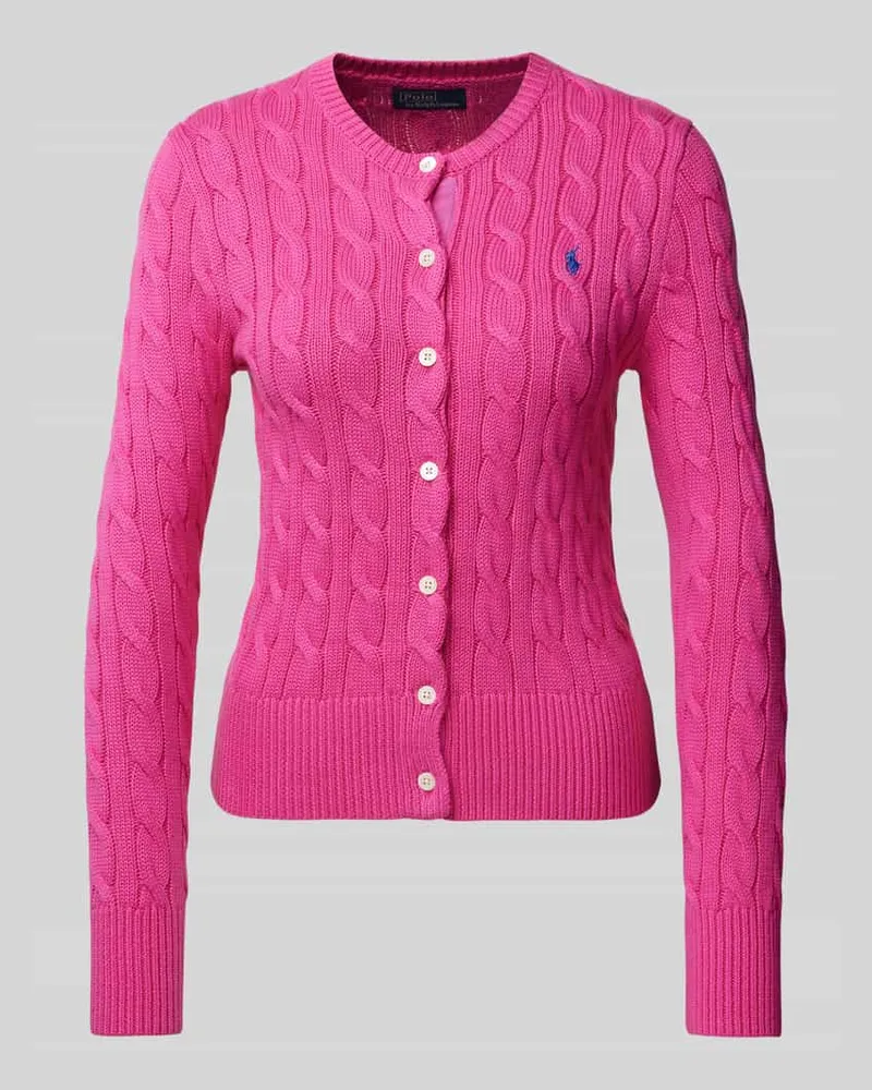 Ralph Lauren Strickjacke mit Knopfleiste Pink