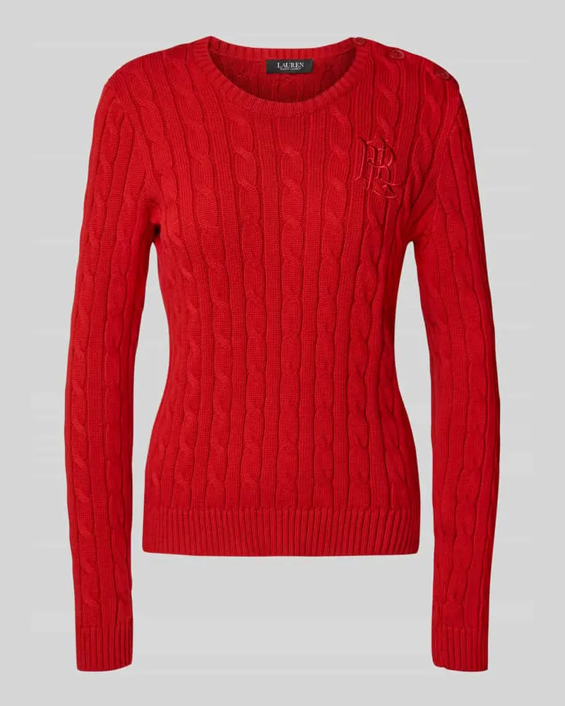 Ralph Lauren Strickpullover mit Zopfmuster Modell 'MONTIVA Rot