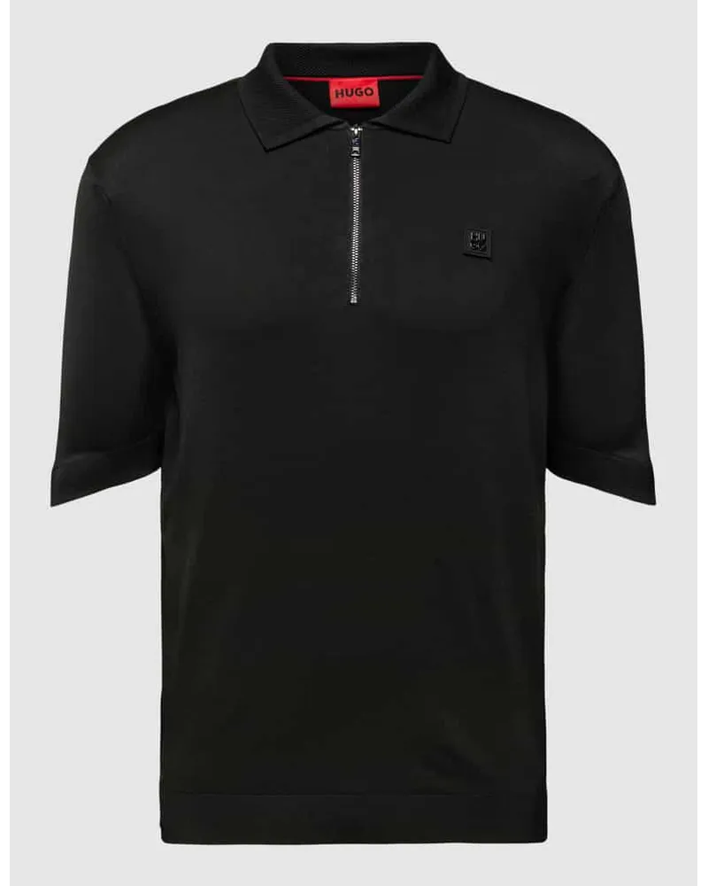HUGO BOSS Regular Fit Poloshirt mit Label-Patch Modell 'Sayfong Black