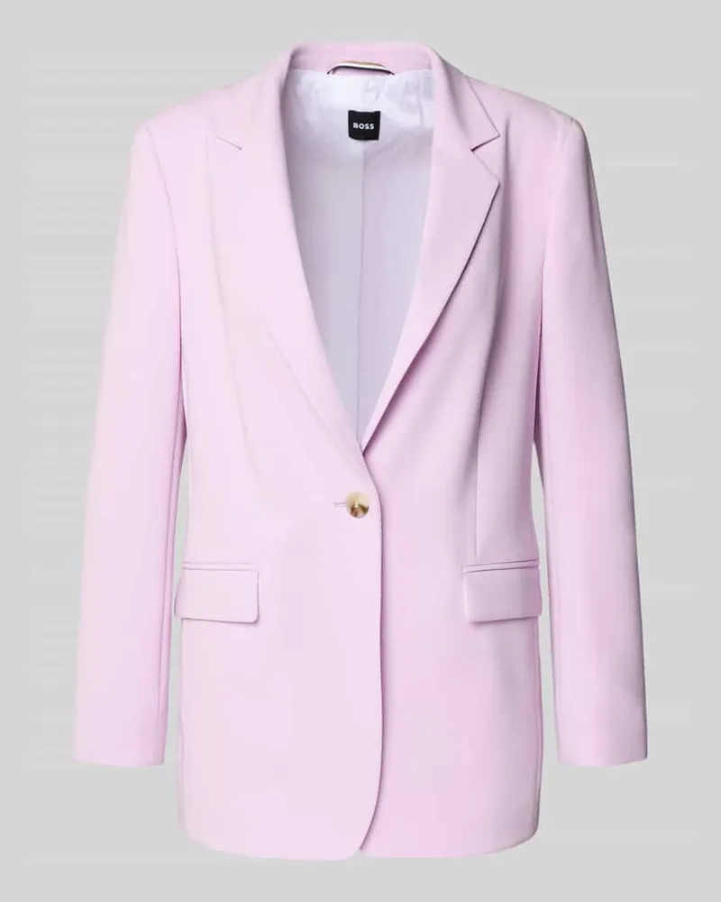 HUGO BOSS Regular Fit Longblazer mit Reverskragen Modell 'JOCALUAH Pink