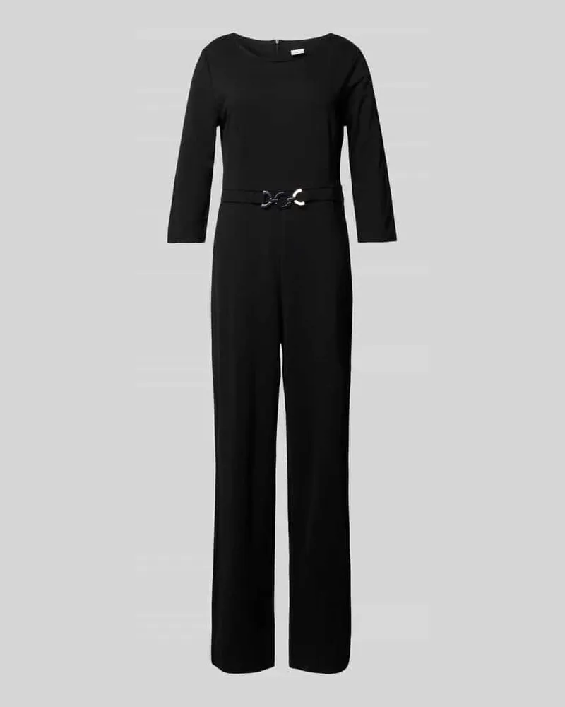S.Oliver Regular Fit Jumpsuit aus fließendem Viskose-Mix mit Ziergürtel Black