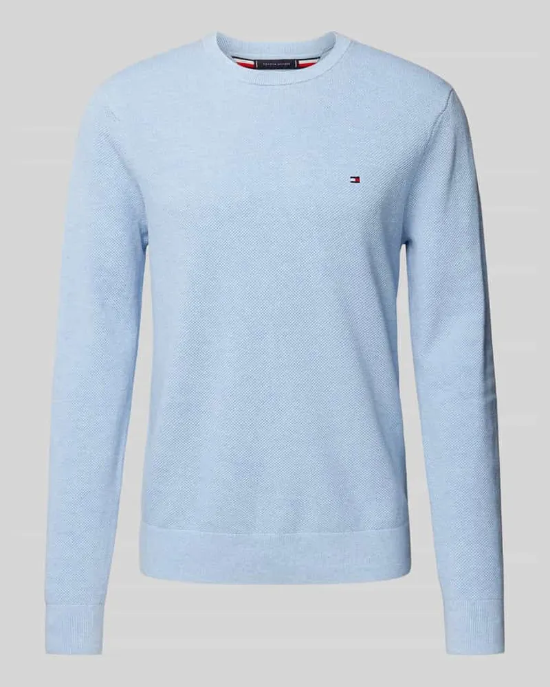 Tommy Hilfiger Strickpullover mit Rundhalsausschnitt Hellblau