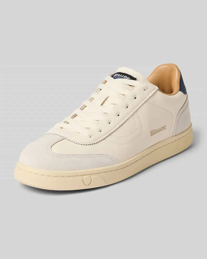 Blauer Sneaker aus Leder-Mix Modell 'Lowell Weiss