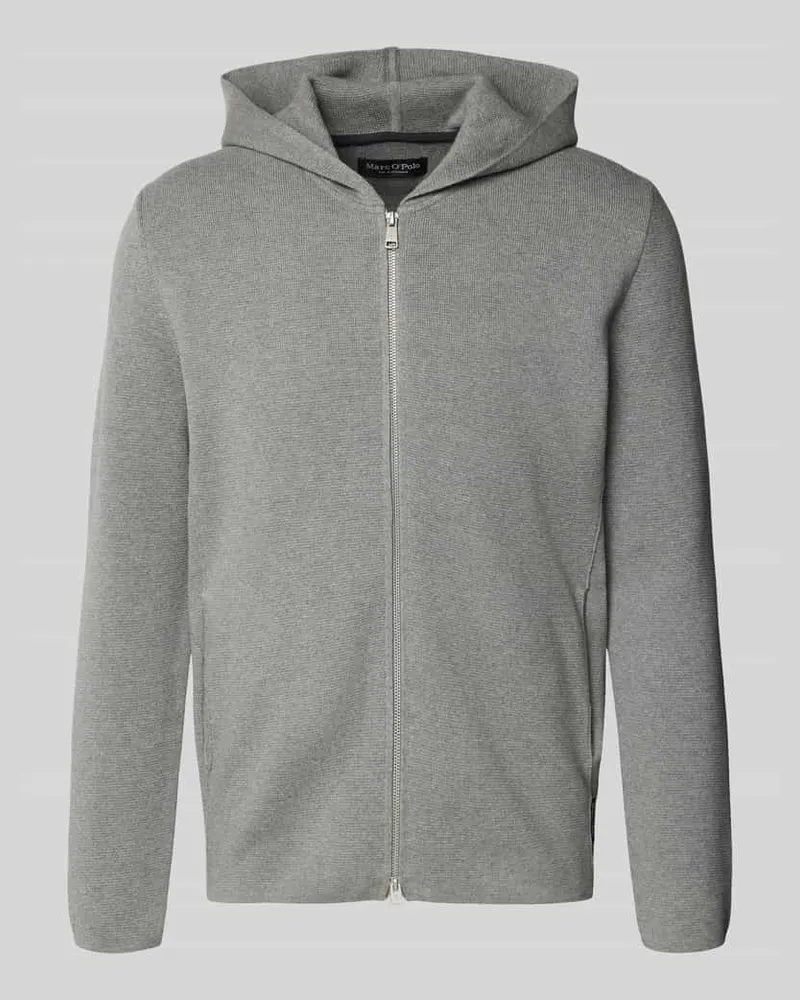 Marc O'Polo Regular Fit Strickjacke aus reiner Baumwolle Hellgrau