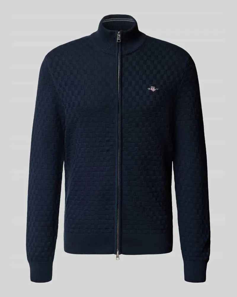 Gant Strickjacke mit Strukturmuster Dunkelblau