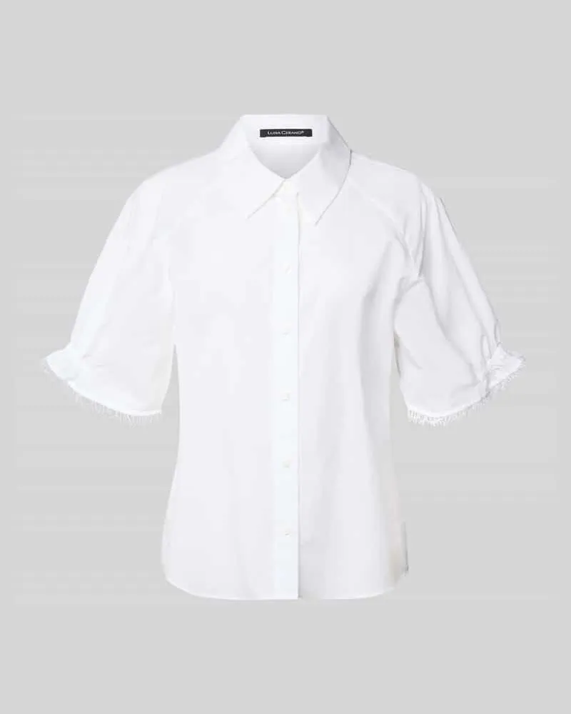 Luisa Cerano Bluse mit 1/2-Arm und Hemdblusenkragen Weiss