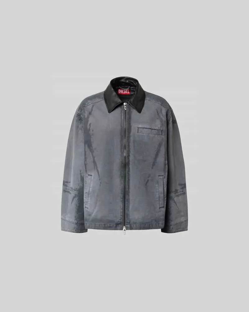 Diesel Jacke mit Kentkragen Mittelgrau