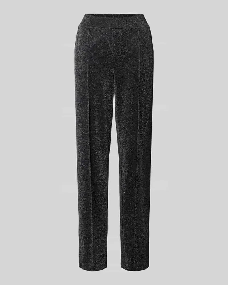 Milano Italy Wide Leg Hose mit elastischem Bund Black