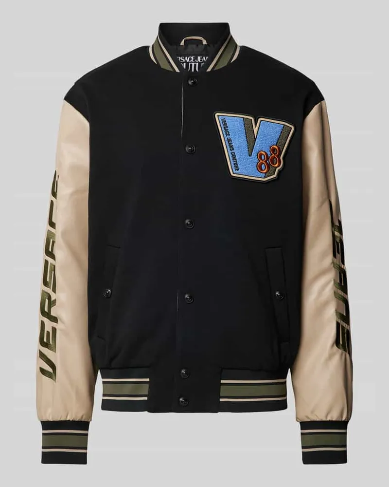 Versace Jeans College-Jacke mit Label-Badge Black