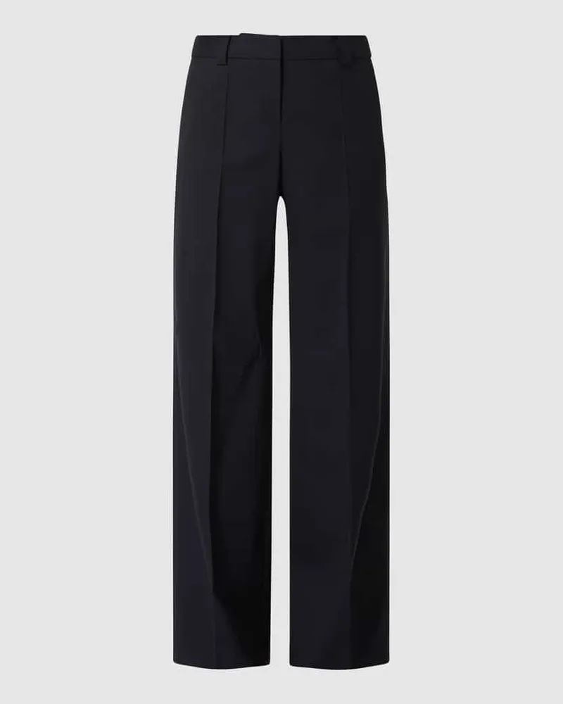 windsor. Slim Fit Wollhose mit Bügelfalten Marine