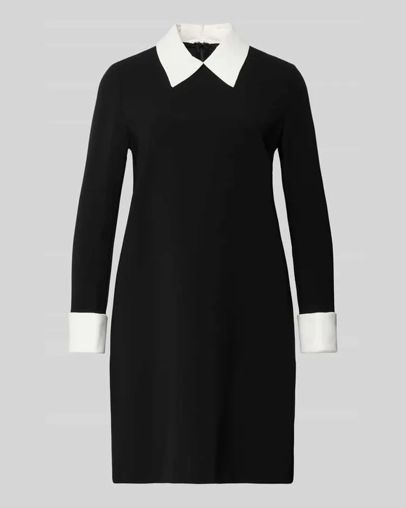 Max Mara Tailliertes Cocktailkleid mit Kontrast Manschetten Modell 'BRAVO Black