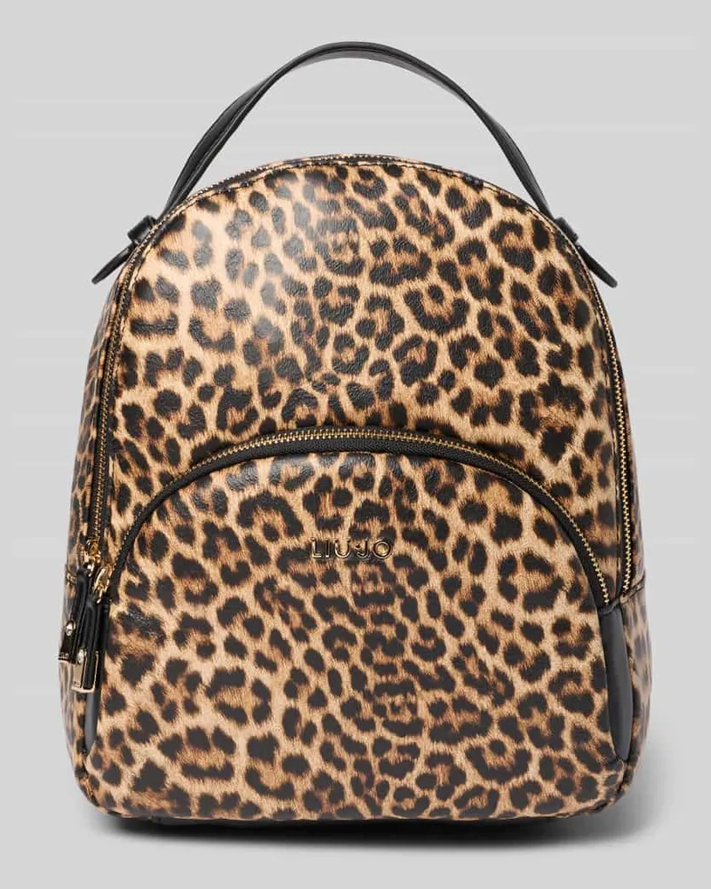 Liu Jo Rucksack mit Allover-Animal-Print Mittelbraun