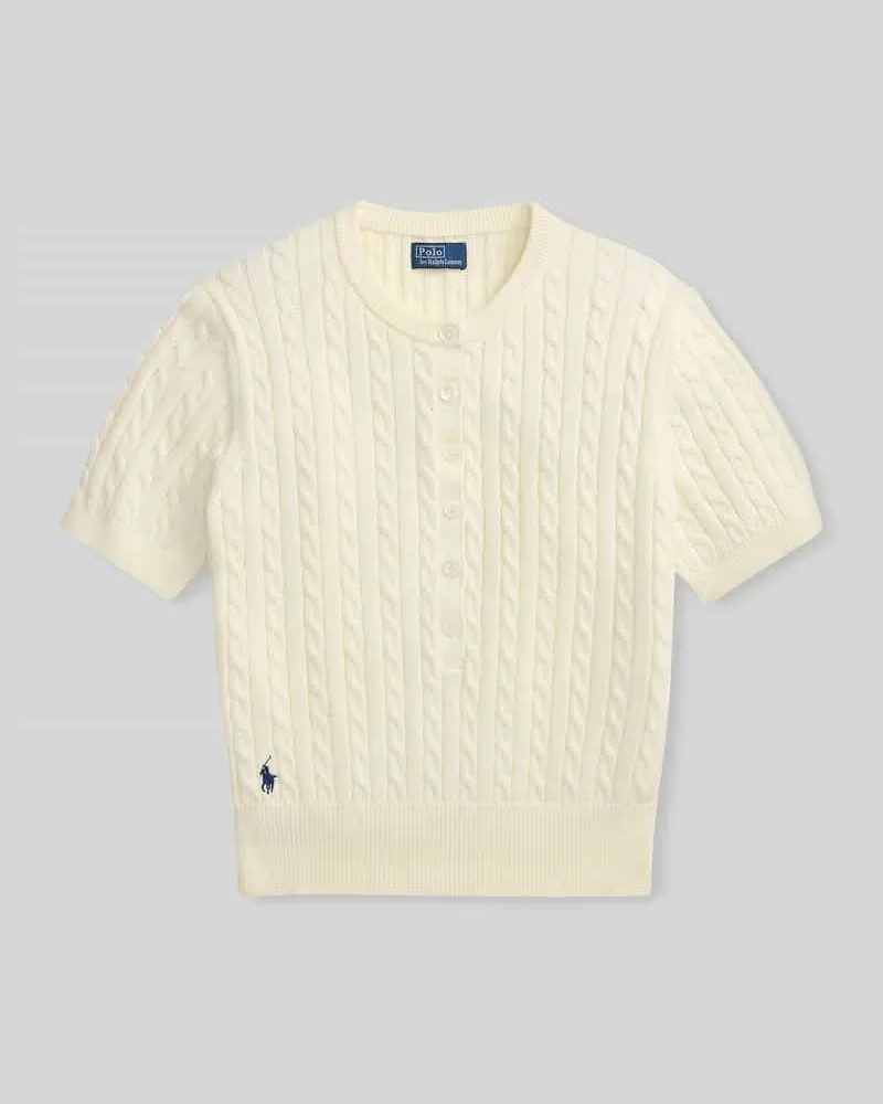 Ralph Lauren Regular Fit Pullover aus reiner Baumwolle Offwhite