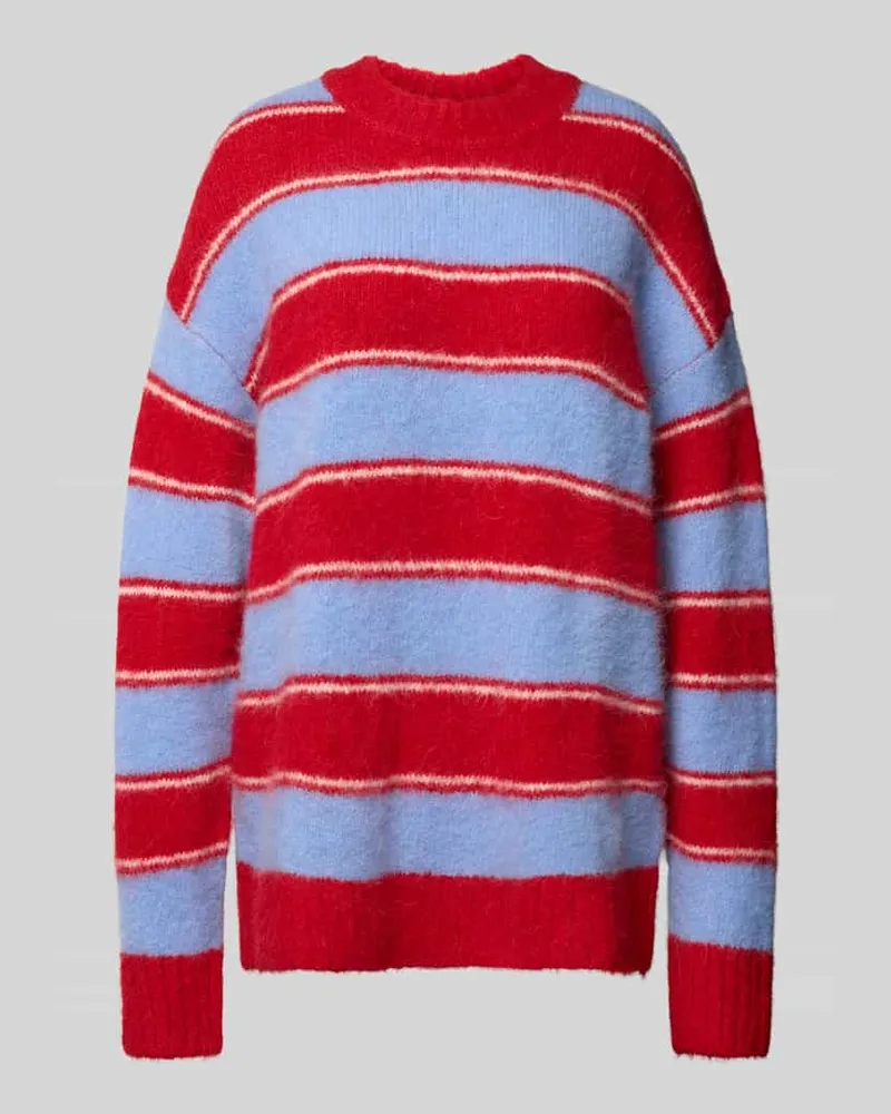 Samsøe & Samsøe Oversized Strickpullover mit Rundhalsausschnitt Modell 'JEANNE Rot