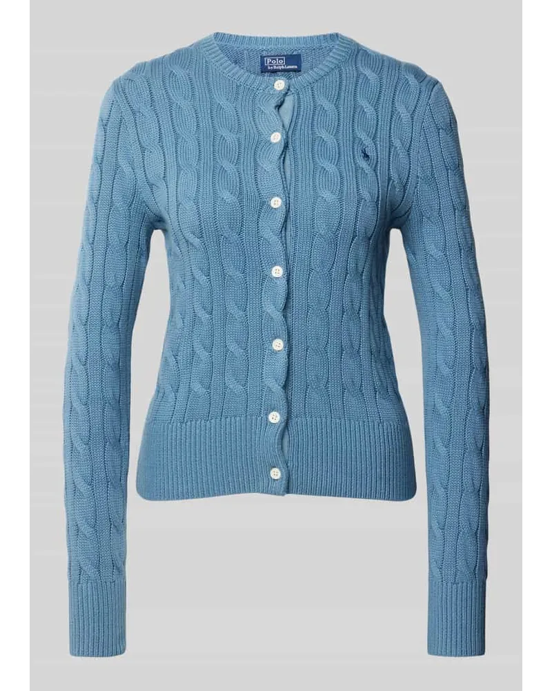 Ralph Lauren Cardigan mit Zopfmuster Blau